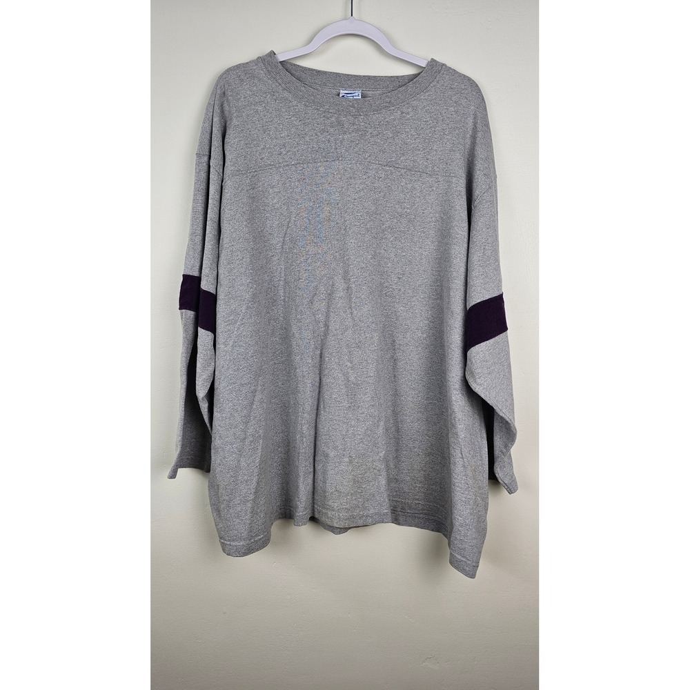 Champion Long Sleeve T-Shirt Mens XXL Gray Athletic Apparel Made in USA